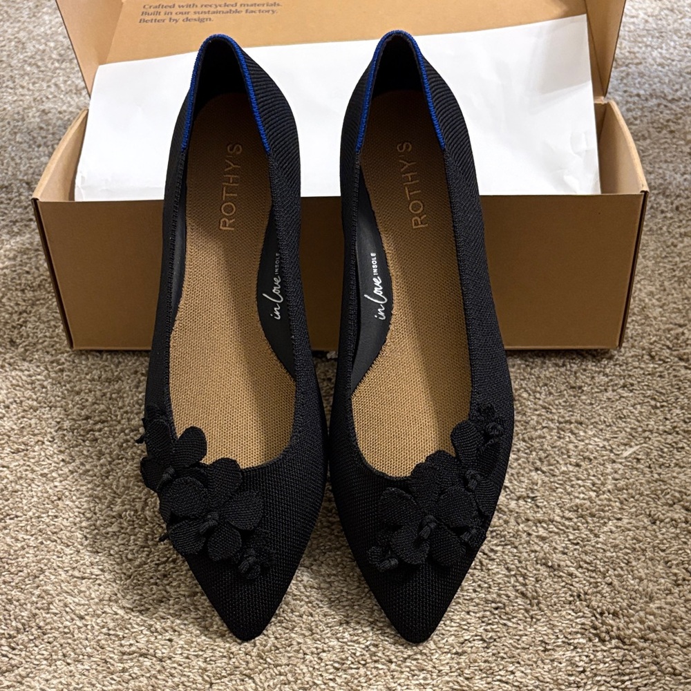 Rothy’s Black The Pedal Point II Women's Shoes 10.5